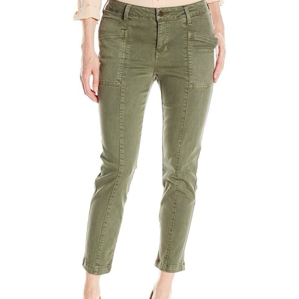 Liverpool| ‘Kylie’ Cargo Cropped Jeans in Khaki Sz 6 w/28” Inseam